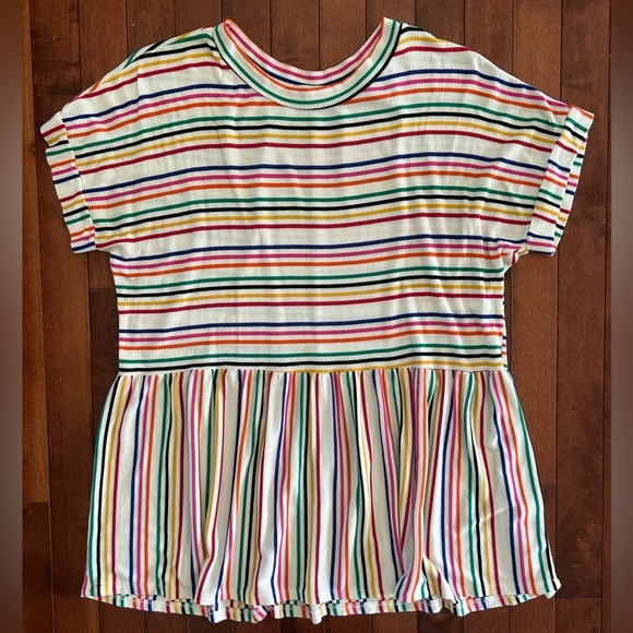 Haptics by Holly Harper Oversized Colorful Striped Womens Top Size Small - Picture 1 of 7